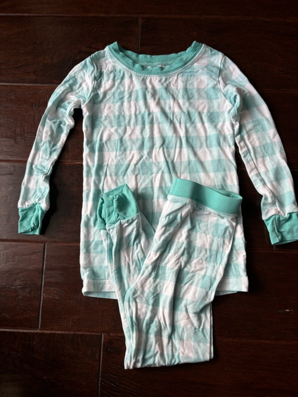 Little Sleepies Aqua Gingham Pajama Set